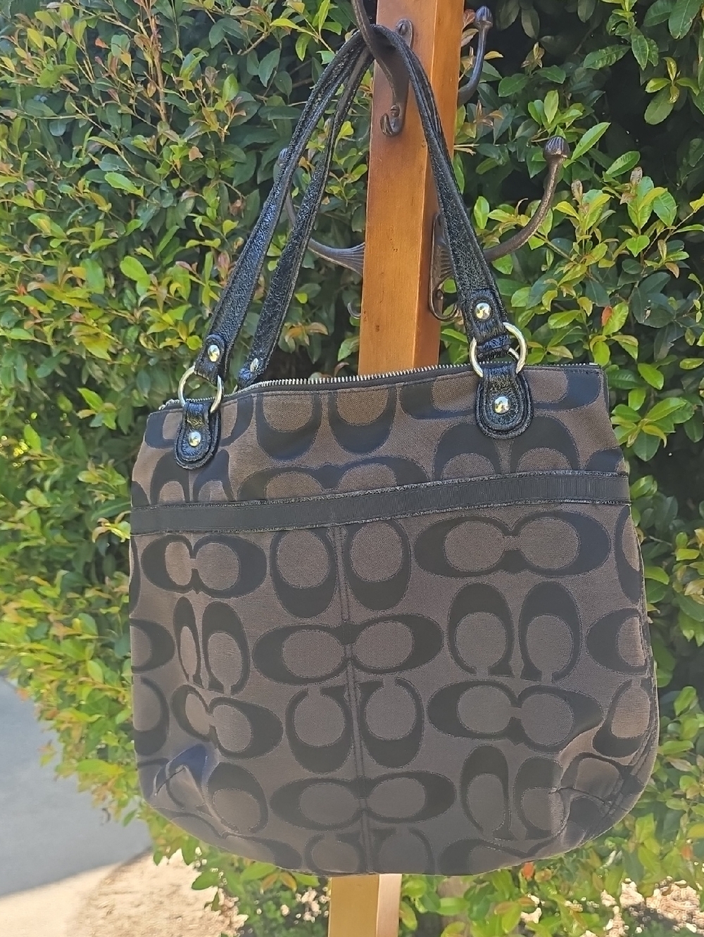 Coach Large  Black Signature Tote - Picture 5 of 5
